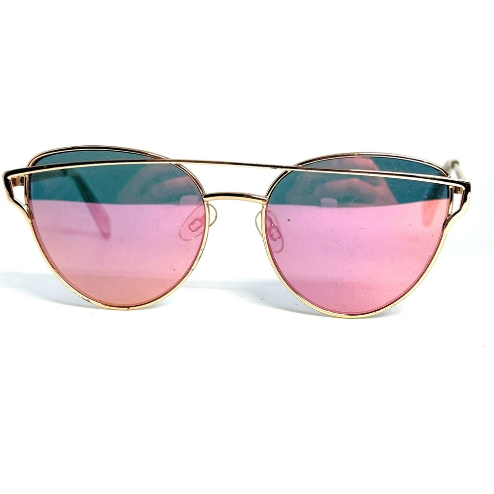 American Eagle Outfitters 5656 Gold Pink Teal Mirrored Aviator Sunglasses